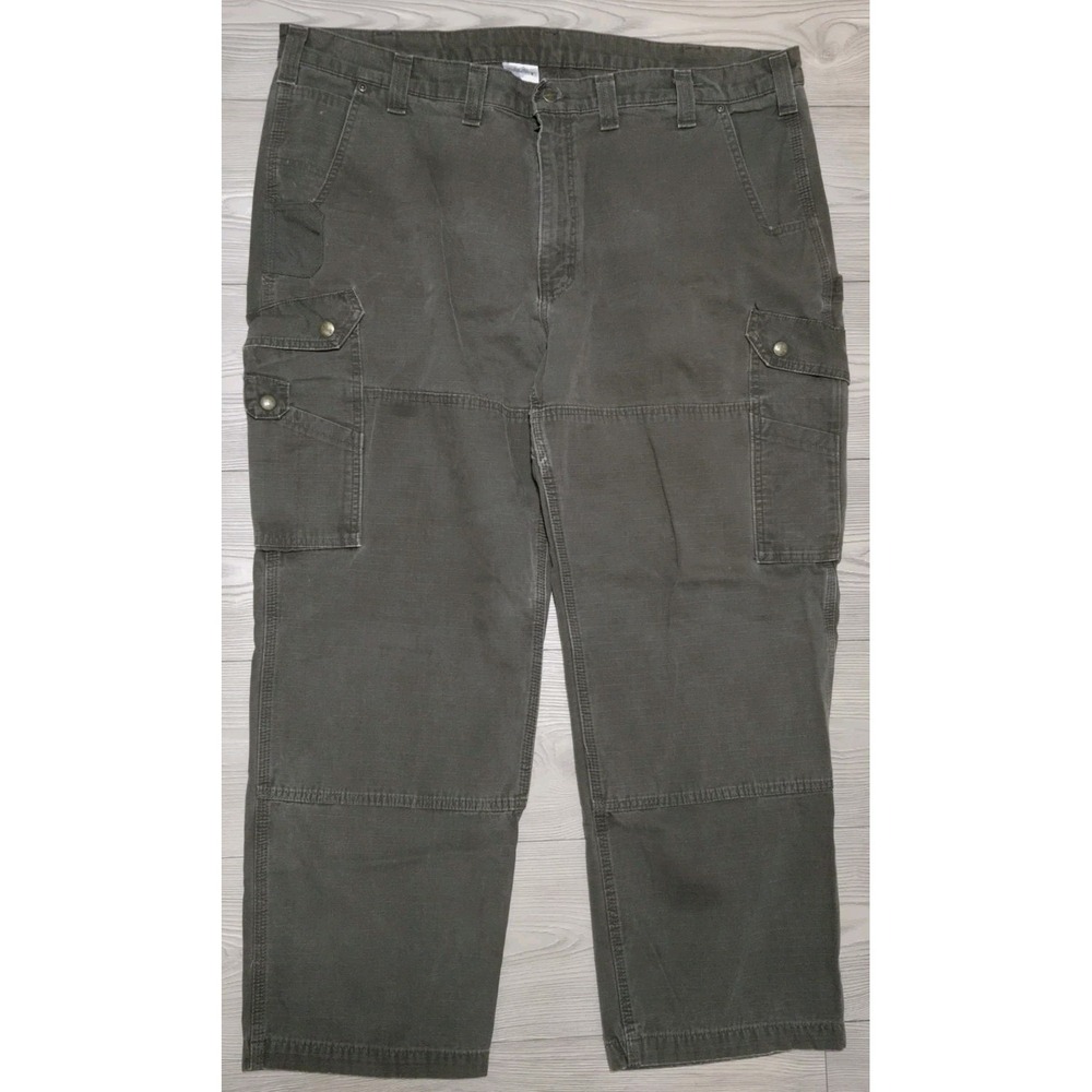 Vintage Carhartt Mens Cargo Pants 44x30 Green Double Knee Relaxed Fit B342 DFE